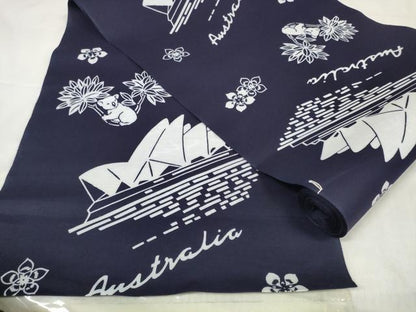 平和屋着物∴夏物 浴衣 反物 着尺 オーストラリア オペラハウス コアラ 綿 逸品 未使用 DABA7039zzz