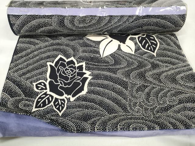 平和屋着物∴夏物 浴衣 反物 着尺 東京本染 秀峰浴衣 薔薇 バラ 綿 逸品 未使用 DABA7040zzz