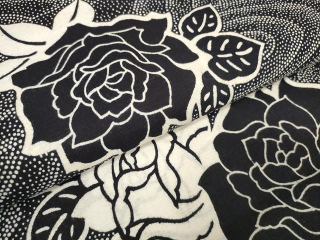 平和屋着物∴夏物 浴衣 反物 着尺 東京本染 秀峰浴衣 薔薇 バラ 綿 逸品 未使用 DABA7040zzz