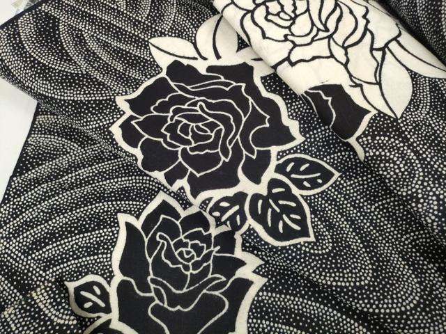 平和屋着物∴夏物 浴衣 反物 着尺 東京本染 秀峰浴衣 薔薇 バラ 綿 逸品 未使用 DABA7040zzz