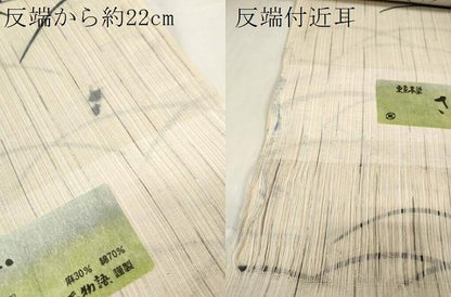 平和屋着物∴夏物　浴衣　反物　着尺　東京本染　さわらび　露芝文　源氏物語謹製　綿麻　逸品　未使用　DABA7044zzz