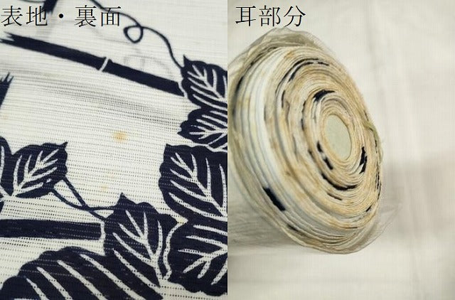 平和屋着物∴夏物 竺仙 浴衣 反物 着尺 綿絽 朝顔 アサガオ 証紙付き 綿 逸品 未使用 DABA7045zzz