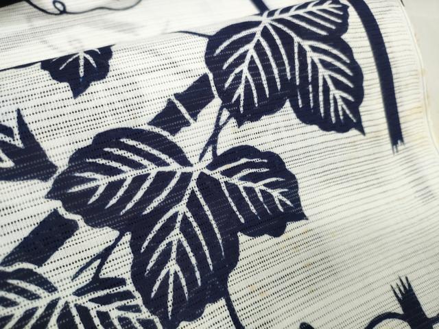平和屋着物∴夏物 竺仙 浴衣 反物 着尺 綿絽 朝顔 アサガオ 証紙付き 綿 逸品 未使用 DABA7045zzz