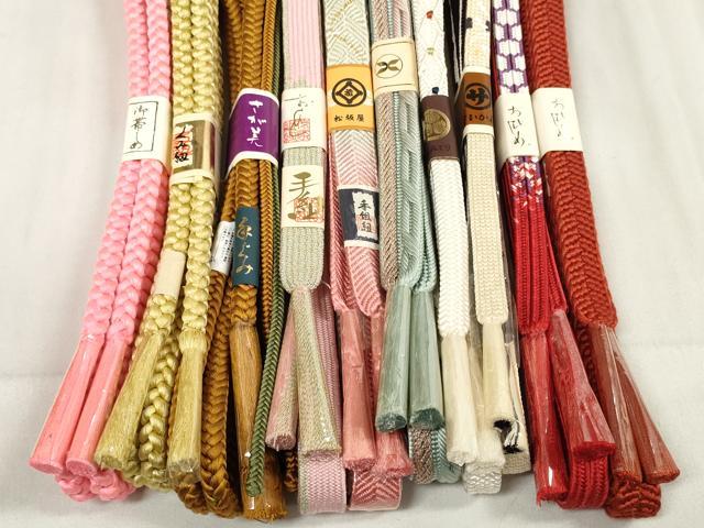 平和屋着物●和装小物　帯締め10本セット　手組紐　高麗組　笹浪組　亀甲柄　さが美・松坂屋扱い　全て正絹　逸品　未使用　DABA7055zzz 平和屋着物○和装小物 帯締め10本セット 手組紐 高麗組 笹浪