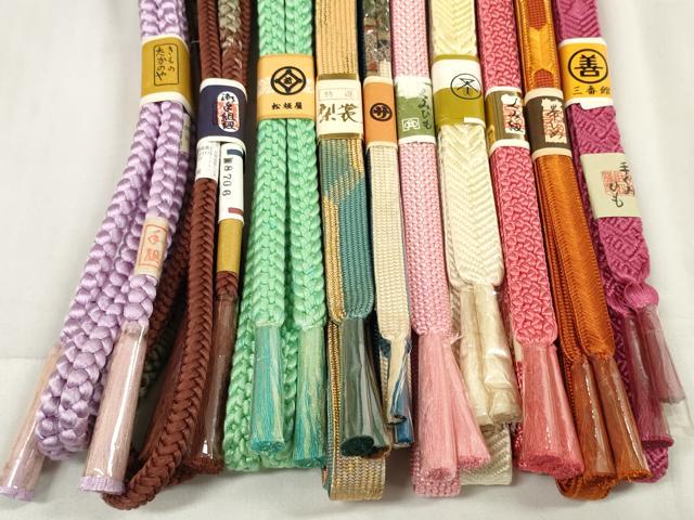 平和屋着物●和装小物　帯締め10本セット　手組紐　高麗組　笹浪組　金糸　松坂屋・阪急百貨店扱い　全て正絹　逸品　未使用　DABA7056zzz