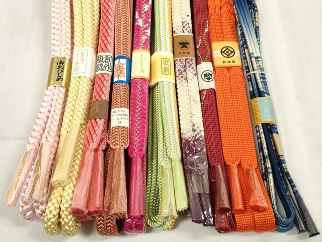 平和屋着物●和装小物　帯締め10本セット　組紐　金銀糸　松坂屋扱い　全て正絹　逸品　未使用　DABA7059zzz 平和屋着物○和装小物 帯締め10本セット 組紐 金銀糸 松坂屋扱い 全て