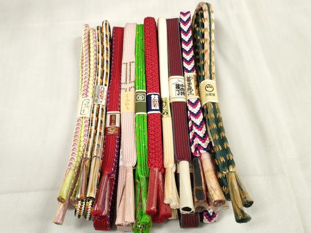 平和屋着物●和装小物　帯締め10本セット　豊縄流　組紐　高麗組　金糸　小田急・松坂屋扱い　全て正絹　逸品　未使用　DABA7061zzz 平和屋着物○和装小物 帯締め10本セット 豊縄流 組紐 高麗組