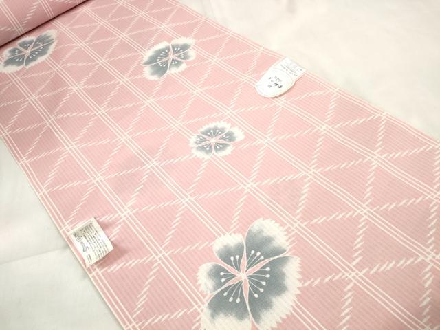 平和屋着物∴夏物 浴衣 反物 着尺 撫子 綿 逸品 未使用 DABA7083zzz