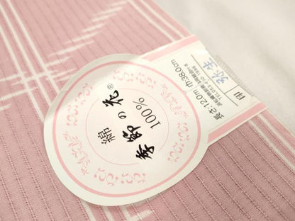 平和屋着物∴夏物 浴衣 反物 着尺 撫子 綿 逸品 未使用 DABA7083zzz