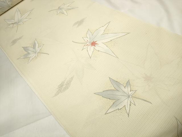 平和屋着物＊夏物 小紋 反物 着尺 絽 楓に蜻蛉 洗える着物 未使用