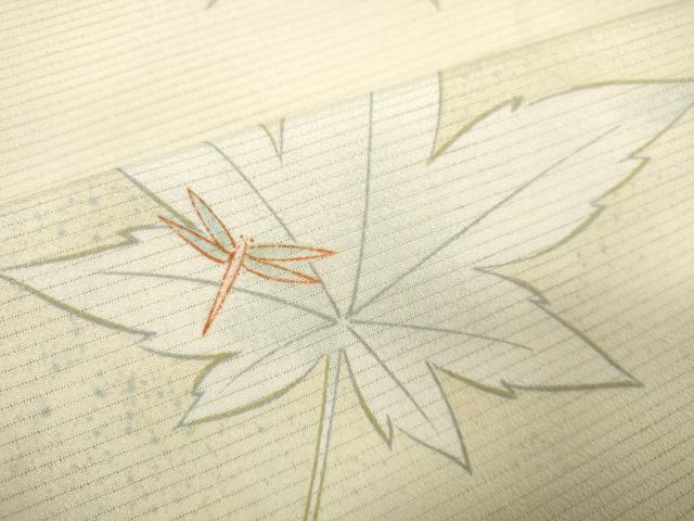 平和屋着物＊夏物 小紋 反物 着尺 絽 楓に蜻蛉 洗える着物 未使用