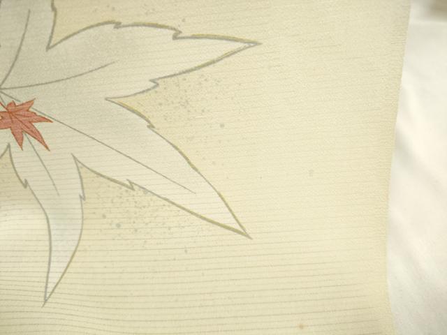 平和屋着物＊夏物　小紋　反物　着尺　絽　楓に蜻蛉　洗える着物　未使用　DABA7089zzz 平和屋着物＊夏物 小紋 反物 着尺 絽 楓に蜻蛉 洗える着物 未使用