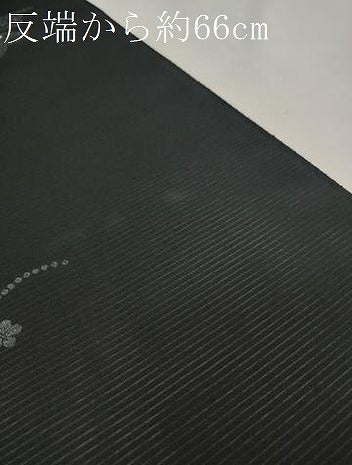 平和屋着物＊夏物　小紋　反物　着尺　絽　冊子花文　黒地　逸品　未使用　DABA7094zzz