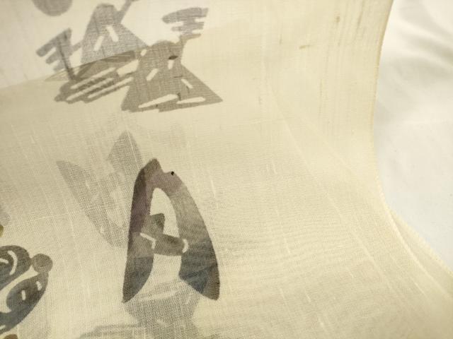 平和屋着物＊夏物 名古屋帯 帯反物 天然繭 絹芭蕉布 粋結び しゃら・ら 証紙付き 逸品 未使用 DABA7099zzz
