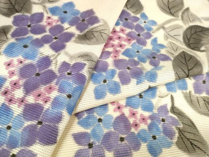 平和屋着物＊夏物 名古屋帯 帯反物 作家物 手描き 紫陽花 アジサイ 逸品 未使用 DABA7101zzz