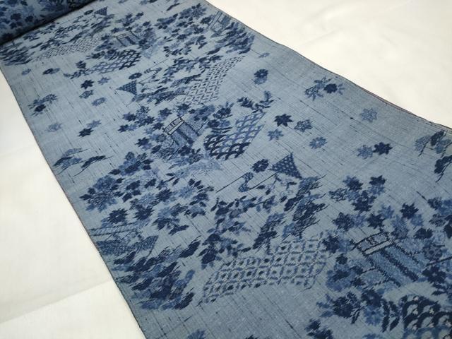 平和屋着物＊夏物 東京の老舗呉服問屋 菱一 地織紬 反物 着尺 茶屋辻 小千谷織物謹製 証紙付き 逸品 未使用 DABA7120zzz