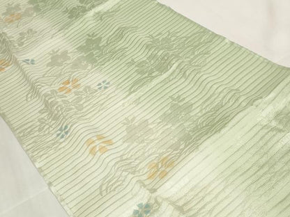 平和屋着物＊夏物 和装小物 帯締め・帯揚げセット 絽 桔梗地紋 撫子 組紐 銀糸 全て正絹 逸品 未使用 DABA7121zzz