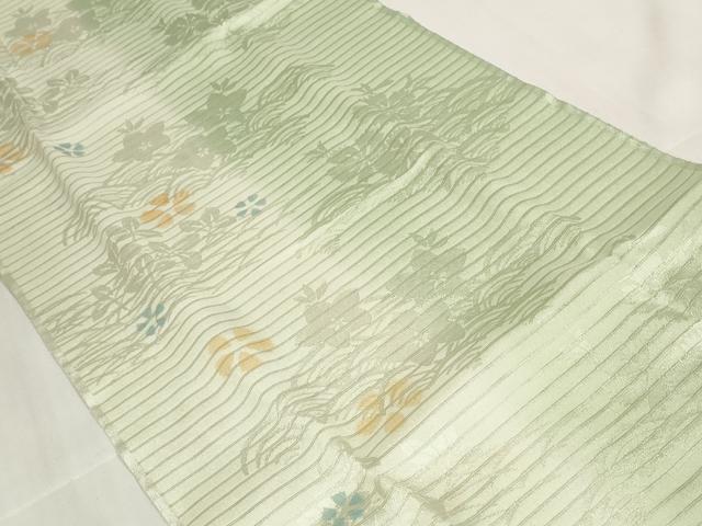 平和屋着物＊夏物 和装小物 帯締め・帯揚げセット 絽 桔梗地紋 撫子 組紐 銀糸 全て正絹 逸品 未使用 DABA7121zzz