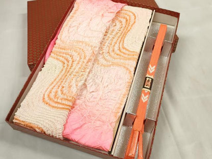 平和屋着物●和装小物　帯締め・帯揚げセット　中抜き絞り　流水文　逸品　未使用　DABA7123zzz
