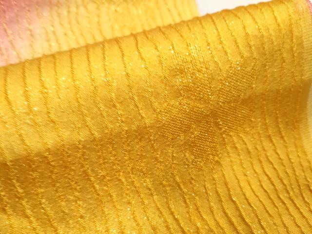 平和屋着物●和装小物　帯締め・帯揚げセット　振袖用　舞花地紋　2色暈し　丸組　金糸　逸品　未使用　DABA7127zzz