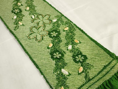 平和屋着物●和装小物　帯締め・帯揚げセット　振袖用　総絞り　枝垂れ花　金彩　丸ぐけ　金糸　逸品　未使用　DABA7140zzz
