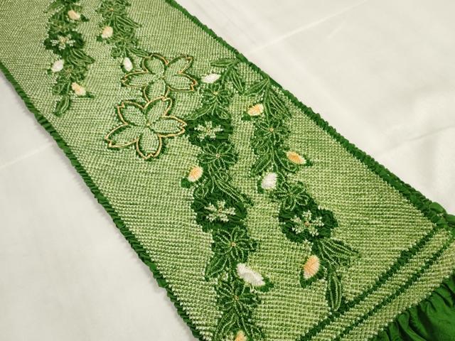 平和屋着物●和装小物　帯締め・帯揚げセット　振袖用　総絞り　枝垂れ花　金彩　丸ぐけ　金糸　逸品　未使用　DABA7140zzz