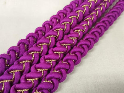 平和屋着物●和装小物　帯締め・帯揚げセット　振袖用　刺繍　花菱　丸組　金糸　逸品　DABA7157zzz