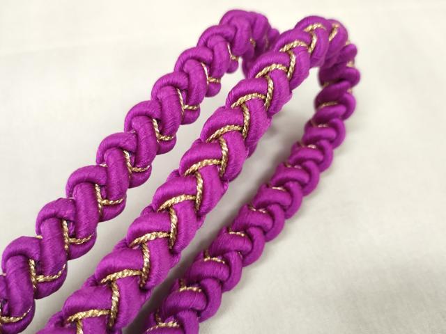 平和屋着物●和装小物　帯締め・帯揚げセット　振袖用　刺繍　花菱　丸組　金糸　逸品　DABA7157zzz