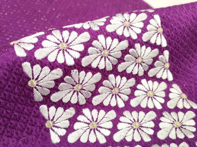 平和屋着物●和装小物　帯締め・帯揚げセット　振袖用　刺繍　花菱　丸組　金糸　逸品　DABA7157zzz