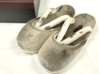 平和屋着物●和装小物　和装草履　防寒草履　防雪草履　アザラシ　あざらし　箱付き　逸品　未使用　DABA7168zzz