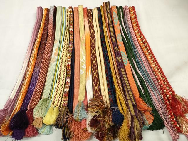 平和屋着物●和装小物　帯締め20本セット　高麗組　笹浪組　冠組　唐組　角八つ組　奈良組　金糸　逸品　DABA7174zzz 平和屋着物○和装小物 帯締め20本セット 高麗組 笹浪組 冠