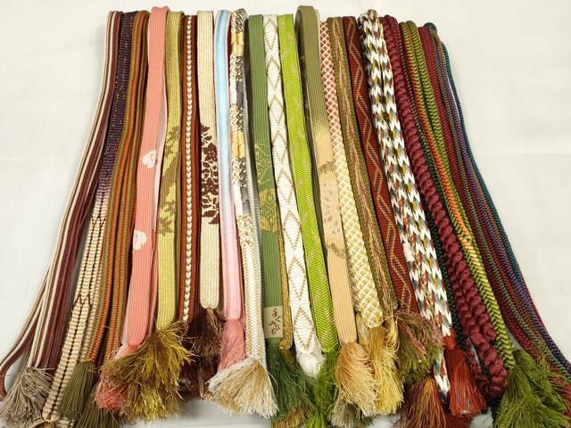 平和屋着物●和装小物　帯締め20本セット　手組紐　高麗組　唐組　笹浪組　冠組　金糸　逸品　DABA7180zzz 平和屋着物○和装小物 帯締め20本セット 手組紐 高麗組 唐組
