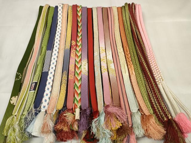 平和屋着物●和装小物　帯締め20本セット　手組紐　高麗組　笹浪組　鎌倉組　金糸　逸品　DABA7188zzz 平和屋着物○和装小物 帯締め20本セット 手組紐 高麗組 笹浪
