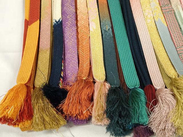 平和屋着物●和装小物　帯締め20本セット　高麗組　笹浪組　冠組　パール付き　金糸　逸品　DABA7182zzz 平和屋着物○和装小物 帯締め20本セット 高麗組 笹浪組 冠