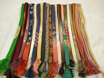 平和屋着物●和装小物　帯締め20本セット　高麗組　笹浪組　奈良組　金糸　逸品　DABA7204zzz
