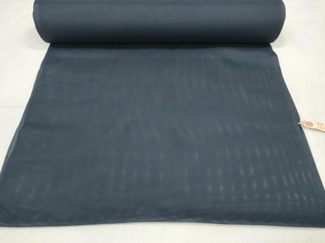 平和屋着物＊夏物 色無地 反物 着尺 絽 ネイビーブルー色 丹後ちりめん 洗える着物 未使用 DABA7224zzz