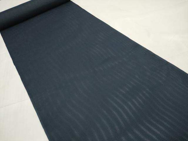 平和屋着物＊夏物 色無地 反物 着尺 絽 ネイビーブルー色 丹後ちりめん 洗える着物 未使用 DABA7224zzz