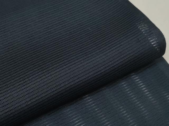 平和屋着物＊夏物 色無地 反物 着尺 絽 ネイビーブルー色 丹後ちりめん 洗える着物 未使用 DABA7224zzz