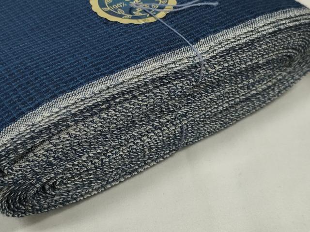 平和屋着物∴夏物 阿波しじら織 浴衣 反物 着尺 深縹色 証紙付き 綿 逸品 未使用 DABA7228zzz