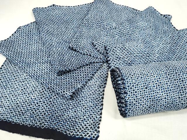 平和屋着物∴夏物 子供 浴衣 有松鳴海絞り 三浦絞り 綿 逸品 未使用 DABA7229zzz