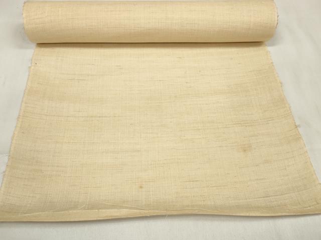 平和屋着物＊夏物　名古屋帯　帯反物　手描き　草花文　女郎花　銀彩　麻　逸品　未使用　DABA7235zzz
