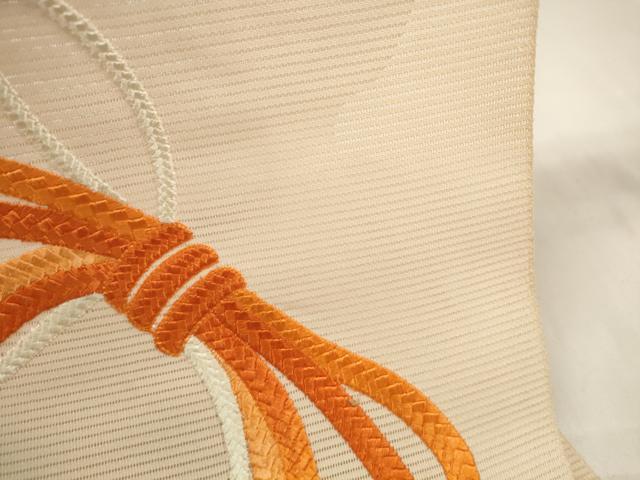 平和屋着物＊夏物 名古屋帯 帯反物 絽綴れ 総刺繍 結び紐文 逸品 未使用 DABA7236zzz