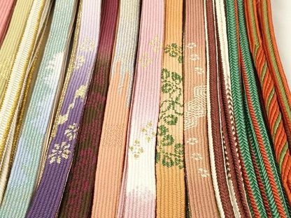 平和屋着物●和装小物　帯締め20本セット　高麗組　冠組　丸源氏組　金糸　逸品　DABA7262zzz
