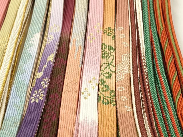平和屋着物●和装小物　帯締め20本セット　高麗組　冠組　丸源氏組　金糸　逸品　DABA7262zzz