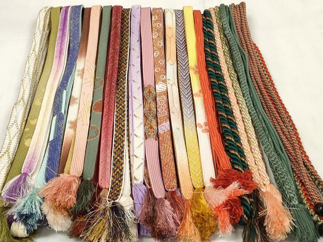 平和屋着物●和装小物　帯締め20本セット　高麗組　笹浪組　金銀糸　逸品　DABA7187zzz 平和屋着物○和装小物 帯締め20本セット 高麗組 笹浪組 金