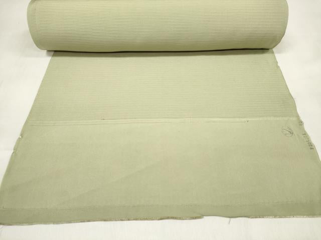 平和屋着物＊夏物 色無地 反物 着尺 絽 山葵色 逸品 未使用 DABA7356zzz