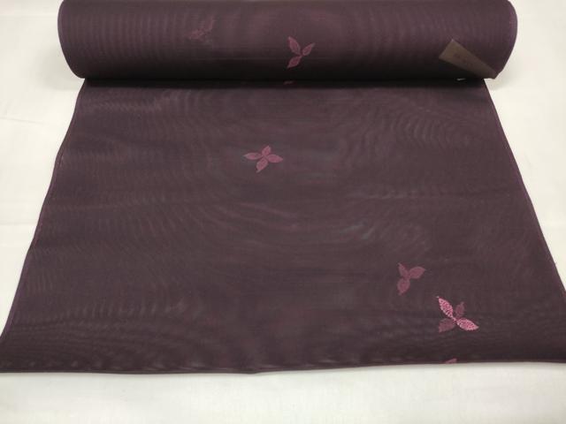 平和屋着物＊夏物 小紋 反物 着尺 紗 舞葉文 伊勢丹扱い 逸品 未使用 DABA7363zzz