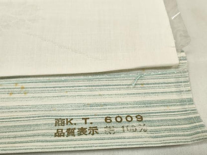平和屋着物＊夏物 長襦袢 反物 着尺 枝花紋紗 生成り色 大丸扱い 逸品 未使用 DABA7366zzz