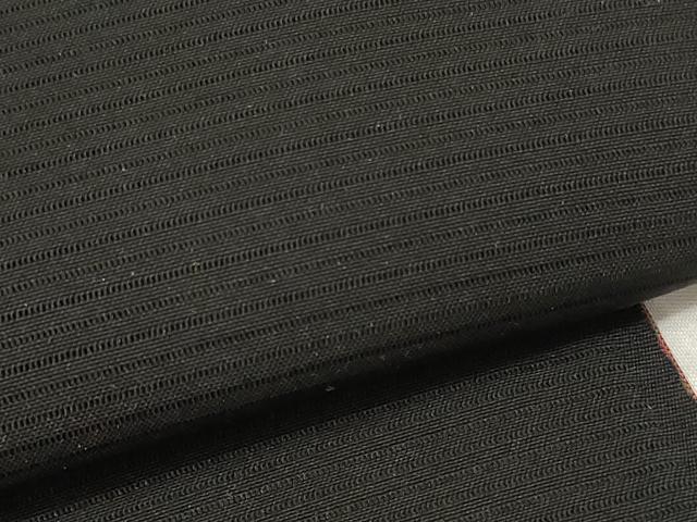 平和屋着物＊夏物　黒紋付　黒反物　黒生地　着尺　駒絽　紅下黒染　逸品　未使用　DABA7370zzz 平和屋着物＊夏物 黒紋付 黒反物 黒生地 着尺 駒絽 紅下