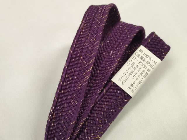 平和屋着物●和装小物　帯締め・帯揚げセット　菊地紋　組紐　金糸　逸品　未使用　DABA7372zzz